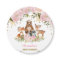 Girly Woodland Animals Pink Gold Peonies Forest