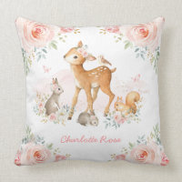 Girly Woodland Pink Floral Deer Bunny Nursery