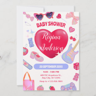 Girly y2k Baby Shower  Invitation