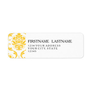 Girly Yellow White Vintage Damask Pattern