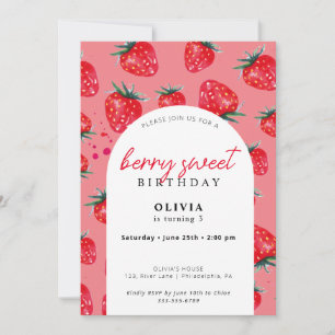 GirlyBerry Sweet Birthday Spring Summer Invitation