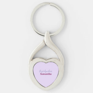 Girlyvibes hashtag light purple pink female vibes key ring