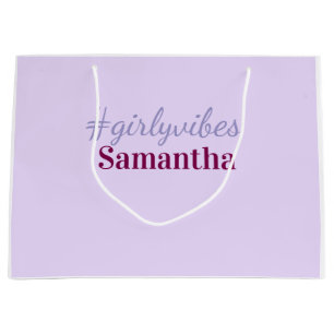 Girlyvibes hashtag light purple pink female vibes large gift bag