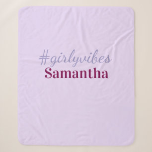 Girlyvibes hashtag light purple pink female vibes sherpa blanket