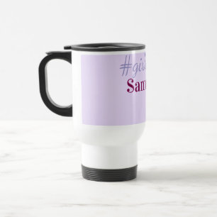 Girlyvibes hashtag light purple pink female vibes travel mug