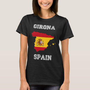 Girona Spain Vintage Spain Flag Map T-Shirt