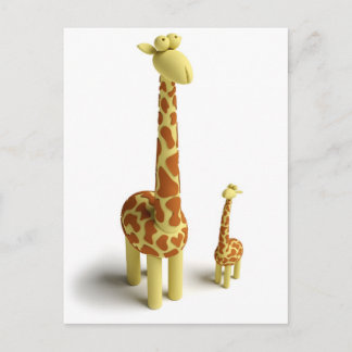 Girrafe And baby Giraffe Postcard