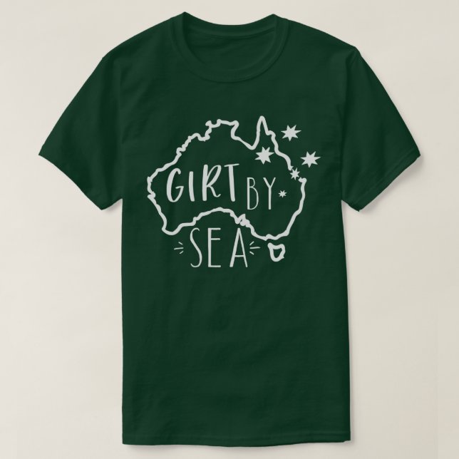 Girt by Sea Awesome Australian design with Aussie  T-Shirt (Design Front)