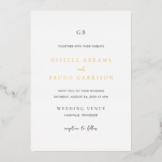 Giselle Classic Monogram Elegant Wedding (Front)