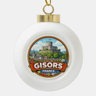 Gisors France  Ceramic Ball Christmas Ornament