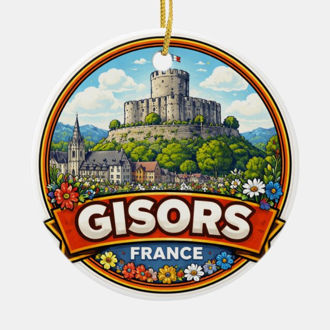 Gisors France  Ceramic Tree Decoration (Front)