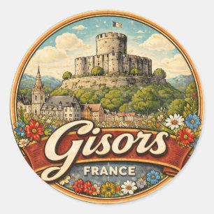 Gisors France Classic Round Sticker