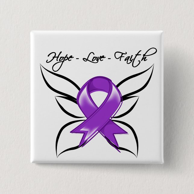 GIST Cancer Hope Love Faith 15 Cm Square Badge (Front)