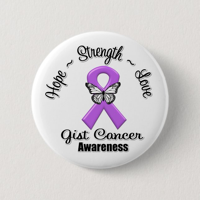 GIST Cancer Hope Strength Love 6 Cm Round Badge (Front)