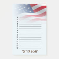 "Git er Done" List - American Flag Fade
