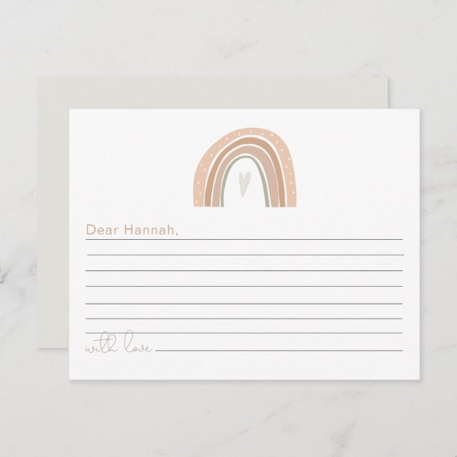 GITA Boho Pastel Rainbow 1st Birthday Time Capsule Enclosure Card (Front/Back)