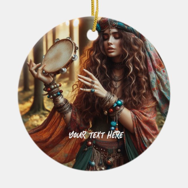 Gitana Ceramic Tree Decoration (Front)