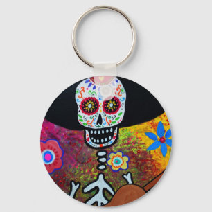 Gitarero Serenata Dia de los Muertos Key Ring