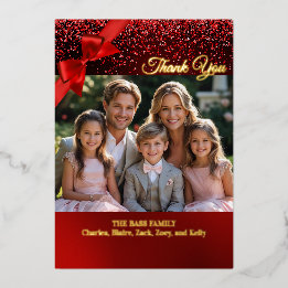 Gitter Wonderland Foil Christmas Photo Thank You