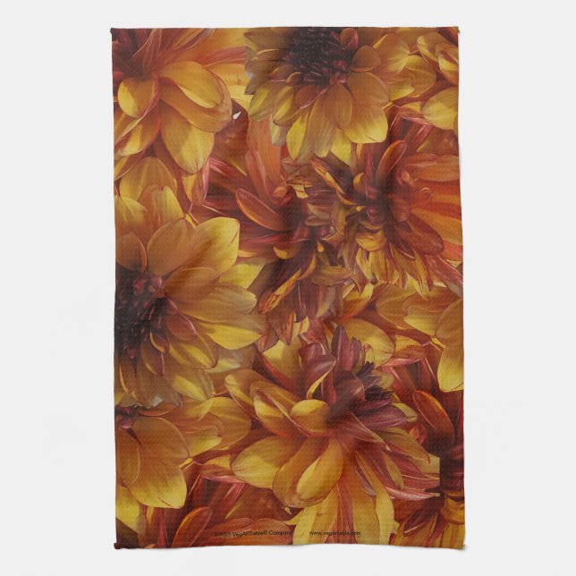 Gitt's Crazy Dahlia Tea Towel  (Vertical)