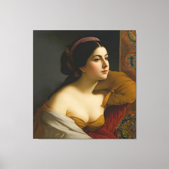 "Giulia Isabella Lombardi" Woman's Portrait Canvas Print (Front)
