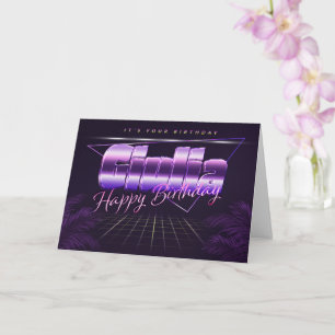 Giulia Name Vorname lila retro Karte Geburtstag Card