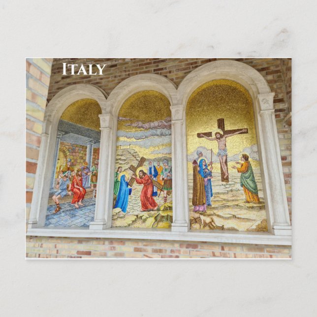 Giulianova Italy Italian Mosaic Travel Photo Postcard (Front)