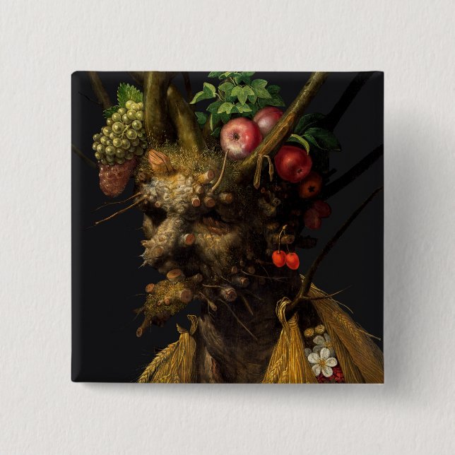 Giuseppe Arcimboldo - Four Seasons in One Head 15 Cm Square Badge (Front)