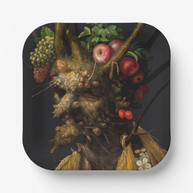 Giuseppe Arcimboldo - Four Seasons in One Head Paper Plate (Front)