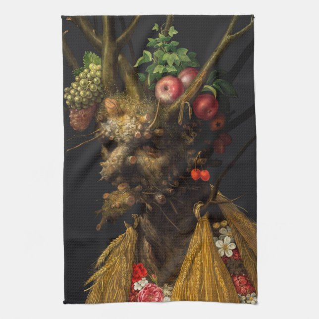 Giuseppe Arcimboldo - Four Seasons in One Head Tea Towel (Vertical)