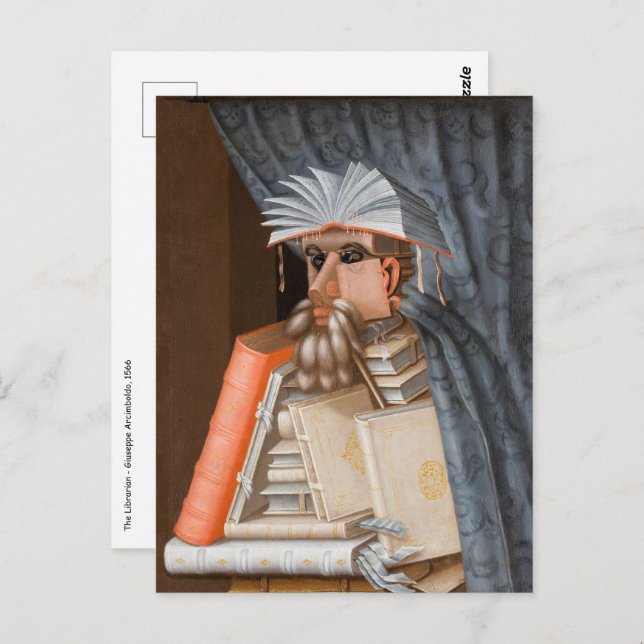 Giuseppe Arcimboldo - The Librarian Postcard (Front/Back)