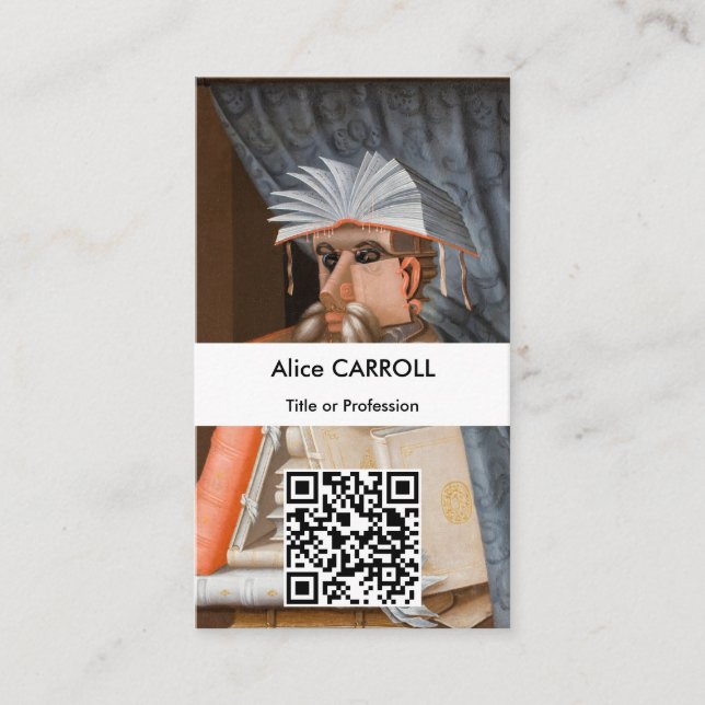 Giuseppe Arcimboldo - The Librarian - QR Code Business Card (Front)