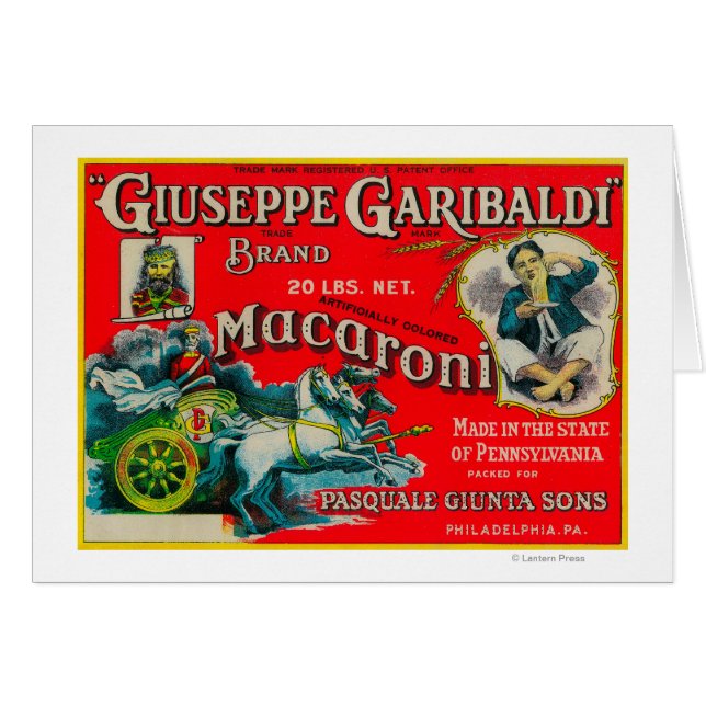 Giuseppe Garibaldi Macaroni Label (Front Horizontal)