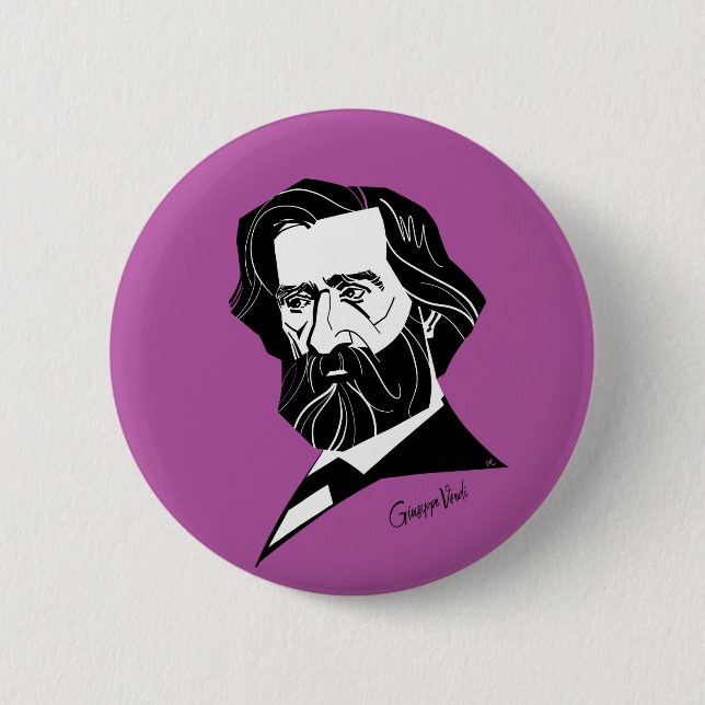 Giuseppe Verdi 6 Cm Round Badge (Front)