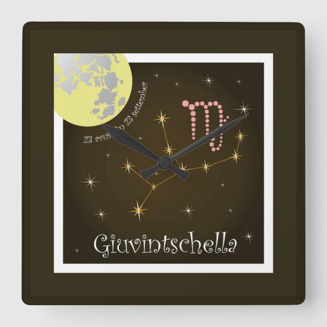 Giuvintschella 23 avust fin 23 settember Uhr Square Wall Clock (Front)