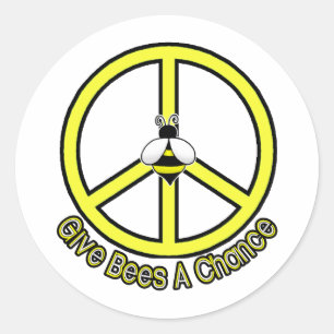 give bees a chance classic round sticker