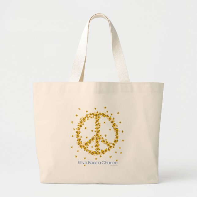 Give Bees a Chance Large Tote Bag (Front)