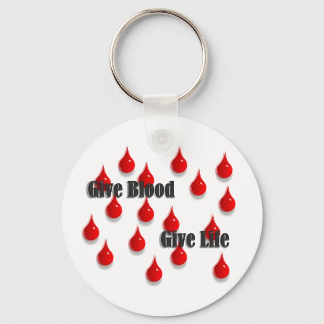 Give Blood Give Life Key Ring (Front)