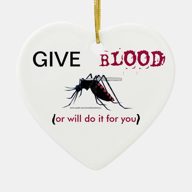 Give Blood Mosquito Christmas Ornament (Front)