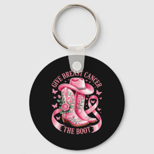 Give Breast Cancer The Boot Cowgirl Breast Cancer Key Ring