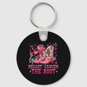 Give Breast Cancer The Boot Cowgirl Breast Cancer  Key Ring