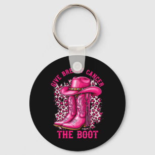 Give Breast Cancer The Boot Cowgirl Cancer Awarene Key Ring