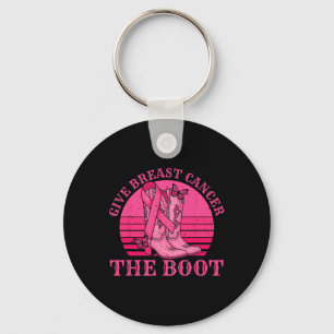 Give Breast Cancer The Boot Cowgirl Cancer Awarene Key Ring