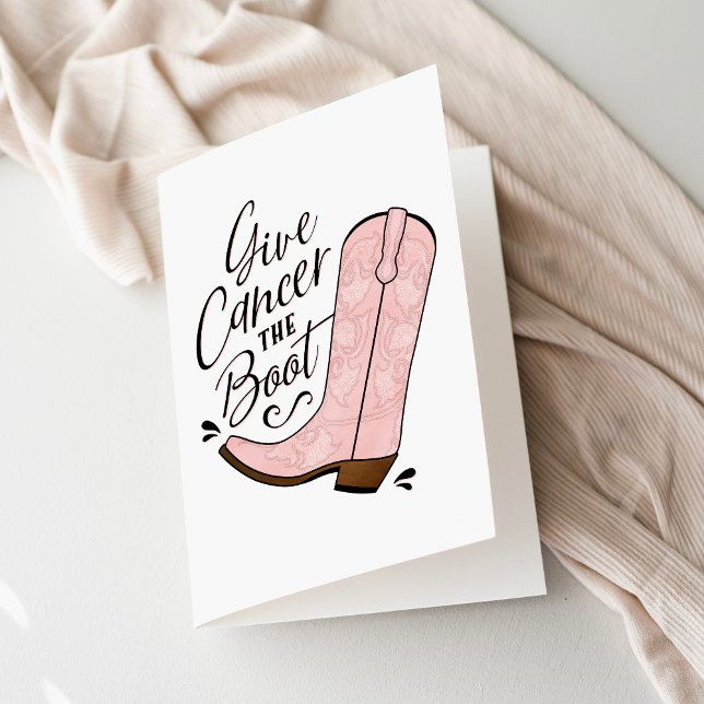 Give Cancer the Boot Breast Cancer Awareness Card (Creator Uploaded)