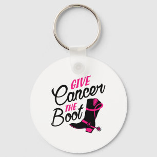 Give Cancer The Boot Breast Cancer Awareness  Key Ring