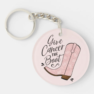 Give Cancer the Boot Breast Cancer Support Gift Key Ring