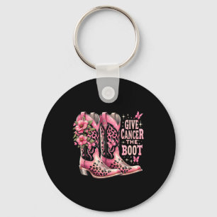 Give Cancer The Boot Westers Cowgirl Boots Breast  Key Ring