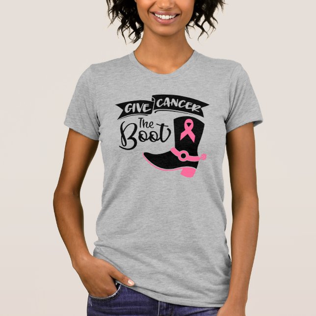 Give Cancer The Boot Womens T-Shirt (Front)