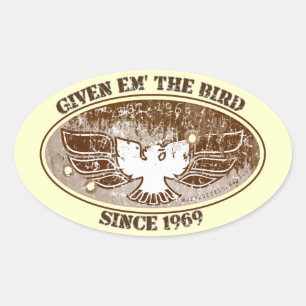Give Em the Bird Toolbox Oval Sticker