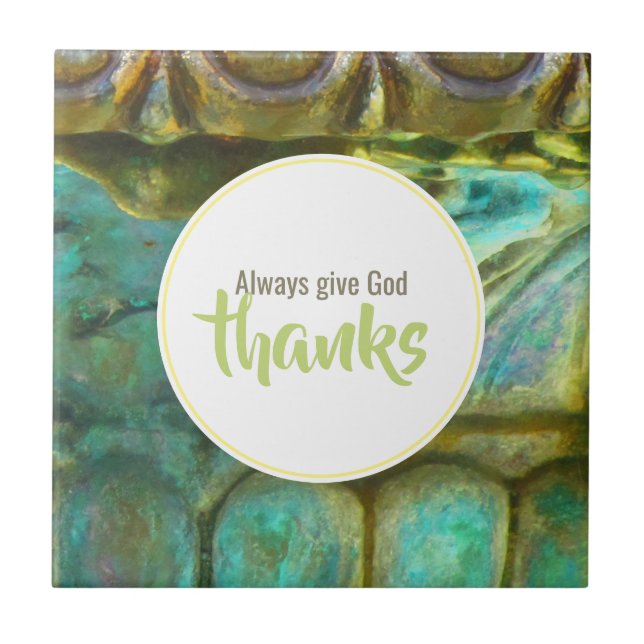 Give God Thanks Copper Patina Tile (Front)